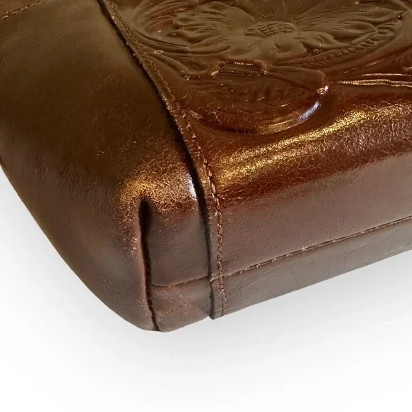 Patricia Nash AVELEY TOTE British Tan Tooled Leather Purse Bag - Picture 10 of 12